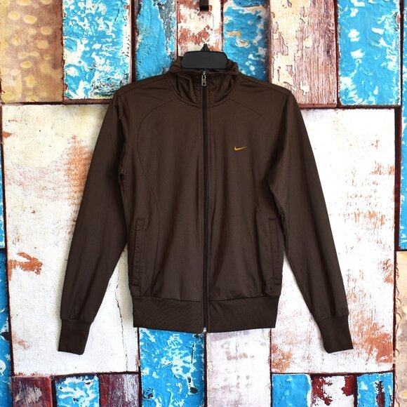 Women's Nike The Athletic Dept Jacket Full Zip Activewear SMALL Brown - Picture 1 of 13